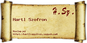 Hartl Szofron névjegykártya